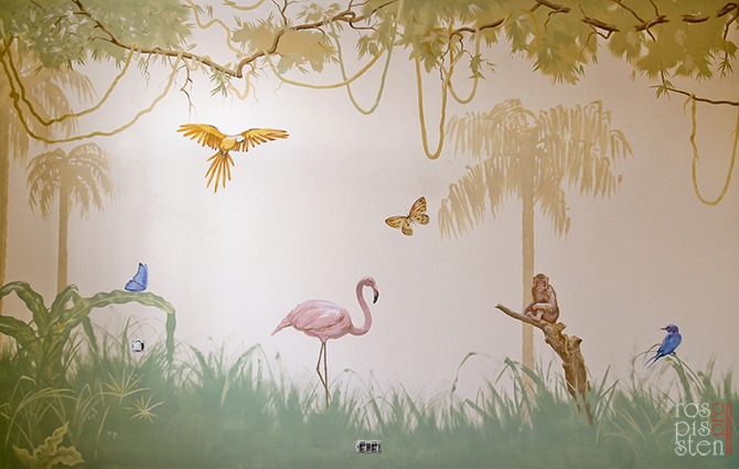 роспись детской джунгли