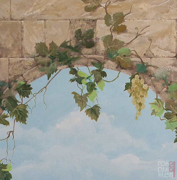 роспись стен. фрагмент с виноградом