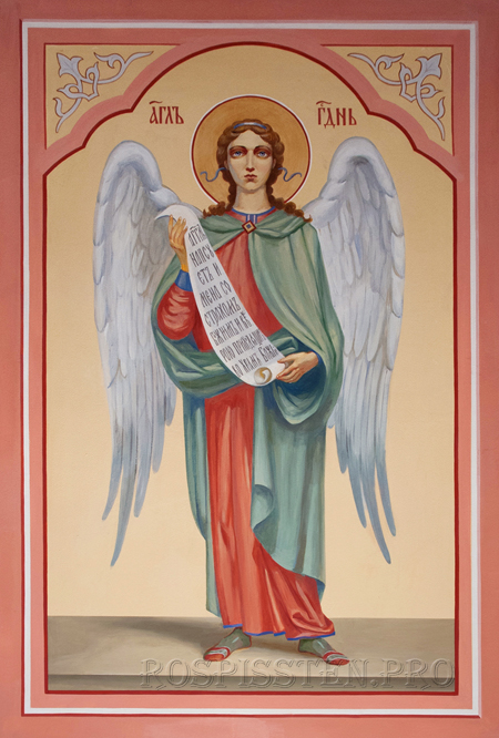 ангел со свитком - роспись храма