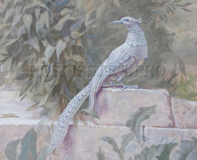 деталь росписи стен- фазан