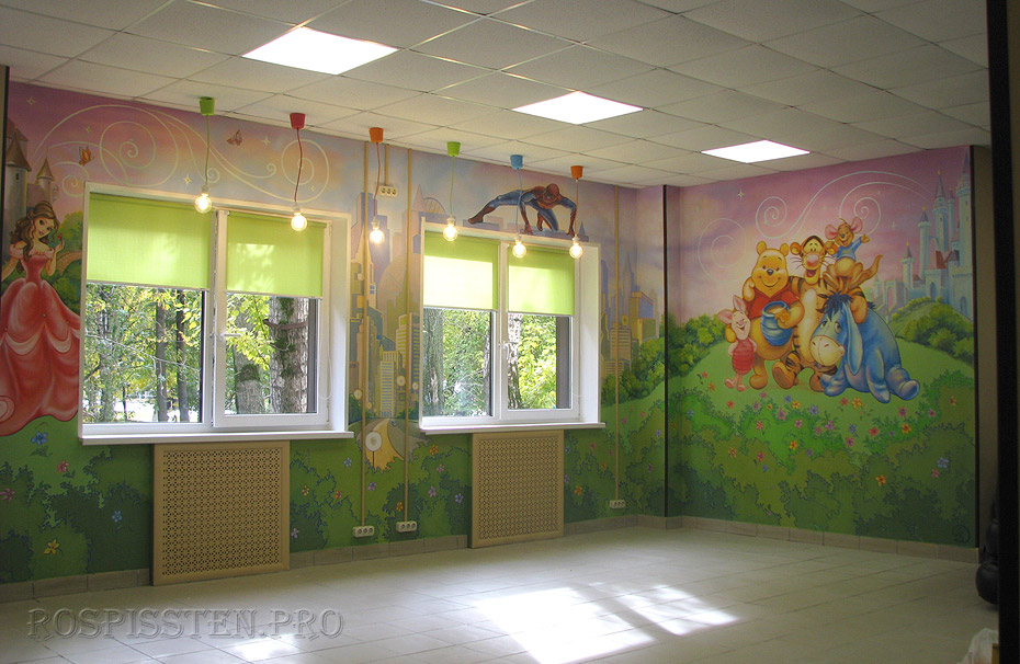 Роспись стен в детской комнате: идеи и фото интерьеров